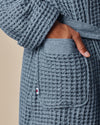 Onsen Waffle Bath Robe in Denim #color_denim