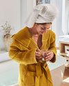 Onsen Waffle Bath Robe in Ochre #color_ochre